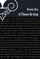 Couverture du livre « À l'heure du loup » de Thomas Day aux éditions Le Belial