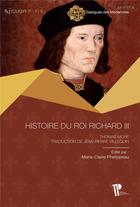 Couverture du livre « Histoire du roi richard iii » de Thomas More aux éditions Pu De Clermont Ferrand