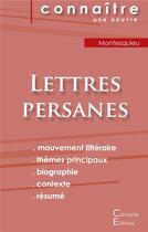 Couverture du livre « Fiche de lecture lettres persanes de Montesquieu (analyse littéraire de référence et résumé complet) » de  aux éditions Editions Du Cenacle