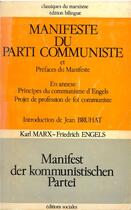 Couverture du livre « Manifeste du Parti communiste » de Karl Marx et Engels Friedrich aux éditions Editions Sociales