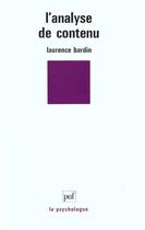 Couverture du livre « Analyse de contenu (l') » de Laurence Bardin aux éditions Puf