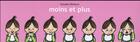 Couverture du livre « Moins et plus » de Tomoko Ohmura aux éditions Ecole Des Loisirs