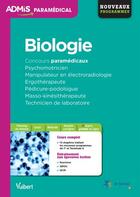 Couverture du livre « Concours paramédicaux ; biologie » de Rafael De Guevara aux éditions Vuibert