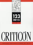 Couverture du livre « Criticon 123 » de Marc Vitse aux éditions Pu Du Midi