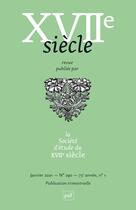 Couverture du livre « Xviie siecle 2021, n.290 » de  aux éditions Puf