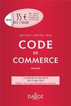 Couverture du livre « Code de commerce (édition 2020) » de Nicolas Rontchevsky et Eric Chevrier et Pascal Pisoni aux éditions Dalloz