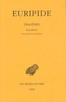 Couverture du livre « Tragédies Tome 8 ;1ère partie » de Euripide aux éditions Belles Lettres