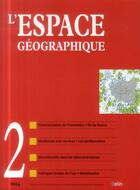 Couverture du livre « L'espace geographique 2014-2 » de  aux éditions Belin