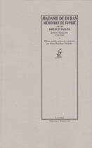 Couverture du livre « Mémoires de Sophie ; roman de l'émigration » de Madame De Duras aux éditions Manucius