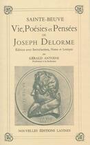 Couverture du livre « Vie, poésies et pensées de Joseph Delorme » de Charles-Augustin Sainte-Beuve aux éditions Nel