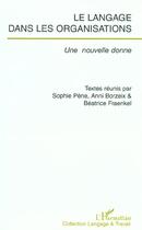 Couverture du livre « LE LANGAGE DANS LES ORGANISATIONS » de  aux éditions L'harmattan