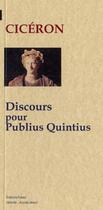 Couverture du livre « Discours pour Publius Quintius » de Cicéron aux éditions Paleo