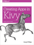 Couverture du livre « Creating Apps in Kivy » de Dusty Phillips aux éditions O`reilly Media