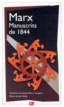 Couverture du livre « Manuscrits de 1844 » de Karl Marx aux éditions Flammarion