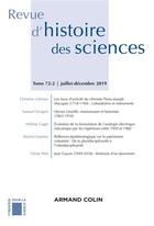 Couverture du livre « Revue d'histoire des sciences 2/2019 varia » de  aux éditions Armand Colin