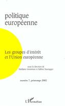 Couverture du livre « Les groupes d'intérêt et l'union européenne » de  aux éditions L'harmattan