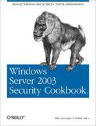 Couverture du livre « Windows Server 2003 ; security cookbook » de Danseglio Mike aux éditions O Reilly