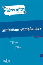 Couverture du livre « Institutions européennes » de Olivier Dubos aux éditions Dalloz