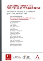 Couverture du livre « La distinction entre droit privé et droit public ; pertinence, influences croisées et questions transversales » de  aux éditions Anthemis