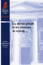Couverture du livre « La norme pénale et les relations de travail » de Bernard Teyssie aux éditions Pantheon-assas