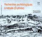 Couverture du livre « Recherches archeologiques a adoulis erythree » de Anfray Francis aux éditions Pu Du Midi