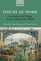 Couverture du livre « Voices at Work: Continuity and Change in the Common Law World » de Novitz Tonia aux éditions Oup Oxford