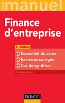 Couverture du livre « Mini manuel : de finance d'entreprise (2e édition) » de Georges Legros aux éditions Dunod