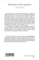 Couverture du livre « Mémoires d'un paysan (1925-2009) » de Jean Pinchon aux éditions Editions L'harmattan