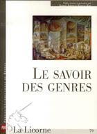 Couverture du livre « La Licorne Tome 79 : le savoir des genres » de Pur aux éditions Pu De Rennes