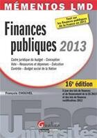 Couverture du livre « Finances publiques (édition 2013) » de Francois Chouvel aux éditions Gualino Editeur