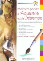 Couverture du livre « Comment peindre a l'aquarelle et e la detrempe » de Vellani aux éditions De Vecchi