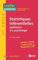 Couverture du livre « Statistiques inférentielles appliquées à la psychologie » de Beatrice Beaufils aux éditions Breal