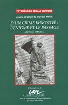 Couverture du livre « D'un crime immotive. l'enigme et le passage » de Dantec Mai-Sous aux éditions Pu De Rouen