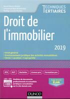 Couverture du livre « Droit de l'immobilier (édition 2019) » de Muriel Mestre-Mahler aux éditions Dunod