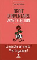 Couverture du livre « Droit d'inventaire avant élection » de Carl Aderhold aux éditions First