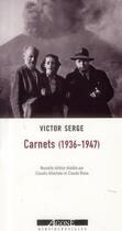 Couverture du livre « Carnets (1936-1947) » de Victor Serge aux éditions Agone
