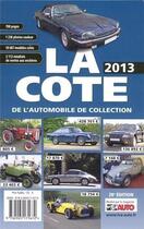 Couverture du livre « La cote de l'automobile de collection (édition 2013) » de  aux éditions Edifree Lva