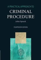 Couverture du livre « A Practical Approach to Criminal Procedure » de Sprack John aux éditions Oup Oxford