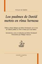 Couverture du livre « Los psalmes de David ; metvts en rima bernesa » de Arnaud De Salette aux éditions Honore Champion