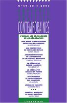 Couverture du livre « SOCIETES CONTEMPORAINES t.49.50 ; l'espace, les sociologues et les géographes » de Societes Contemporaines aux éditions L'harmattan