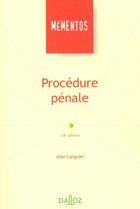 Couverture du livre « Procedure Penale ; 18e Edition » de Jean Larguier aux éditions Dalloz