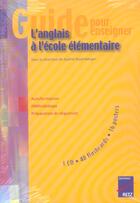 Couverture du livre « Guide pour enseigner l'anglais à l'école élémentaire » de Sophie Rosenberger aux éditions Retz