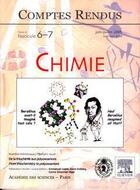 Couverture du livre « Comptes rendus academie des sciences, chimie, t.8, fascicule 6-7, juin-juillet 2005 : de la thiochimie » de Cadot Emmanuel aux éditions Elsevier