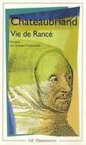 Couverture du livre « Vie de Rancé » de Francois-Rene De Chateaubriand aux éditions Flammarion