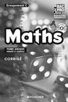 Couverture du livre « Mathematiques groupement c 1re tle bac pro corrige » de Breitbach-L aux éditions Foucher