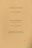 Couverture du livre « Lecon inaugurale 162 par claudio magris » de Magris aux éditions College De France