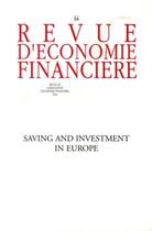 Couverture du livre « Saving and investment in europe - n 64 » de  aux éditions Association D'economie Financiere