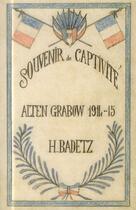 Couverture du livre « Souvenirs de captivité ; Alten Grabow 1914-15 » de Yves Badetz aux éditions Norma