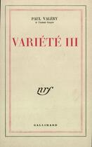 Couverture du livre « Variete » de Paul Valery aux éditions Gallimard