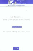 Couverture du livre « Loi badinter : le bilan de 20 ans d'application » de  aux éditions Institut Andre Tunc